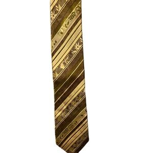 Elegant Brown and Gold Striped Tie